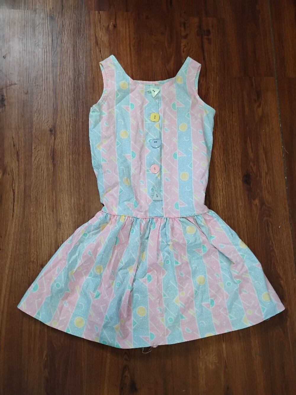 Vintage Rare Editions Pastel Striped Mini Dress Sleeveless Union Made